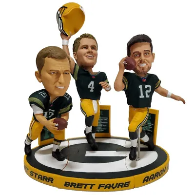 Green Bay Packers Triple QB Bobblehead Set Aaron Rodgers Brett Favre Bart Starr • $169.99