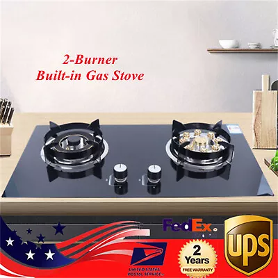 2-Burner Gas Stove Built-in Gas Cooktop Stove Top Home Kitchen Gas Appliance • $144.20