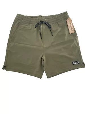 Florence Marine X Men's Elastic Shorts Stretch Quick Dry Size Small Burnt Olive • $34