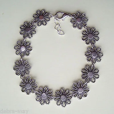 £4.89 • Buy Pretty Openwork Flower Silver Daisy Chain Bracelet In Gift Bag