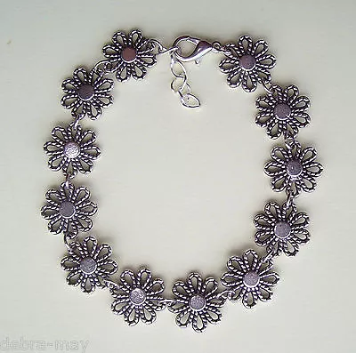 £4.89 • Buy Pretty Openwork Flower Silver Daisy Chain Bracelet In Gift Bag