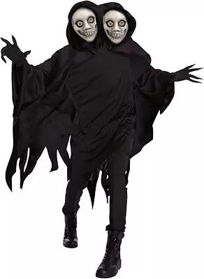 Adult 2 Headed Ghoul Costume Men`s Women`s Grim Reaper Scary Halloween Ghost • $39.95