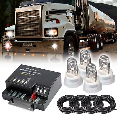 4 HID Bulbs White Hide-a-way Emergency Warning Strobe Light System Kit 80W • $66.48