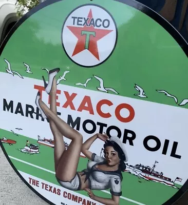 Top Quality Texaco Marine Motor Oil  Vintage Reproduction Garage Sign • $23