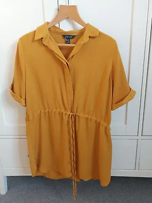 New Look Size 12 Mustard Short Sleeved Top  Draw String Waist • £6.50