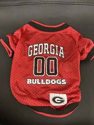 UGA University Of Georgia Bulldogs Red Pet Dog Cat Pet Jersey #00- Size Small • $14.30