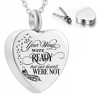 Heart Urn Necklace For Ashes - Cremation Jewelry Keepsake Memorial Pendant^_RZ • $7.63