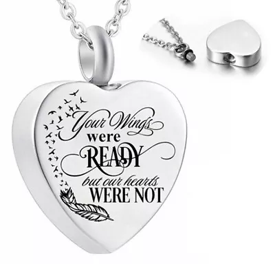 Heart Urn Necklace For Ashes - Cremation Jewelry Keepsake Memorial Pendant^ZB • $2.83