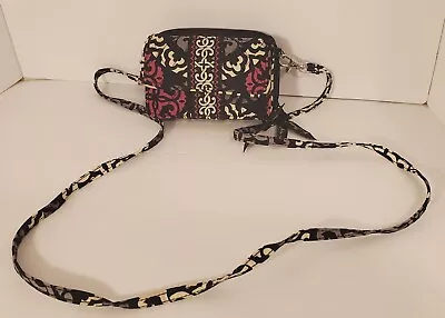 Vera Bradley Women's Crossbody Wallet Bag Canterbury Magenta Flap & Two Zips • $14.95