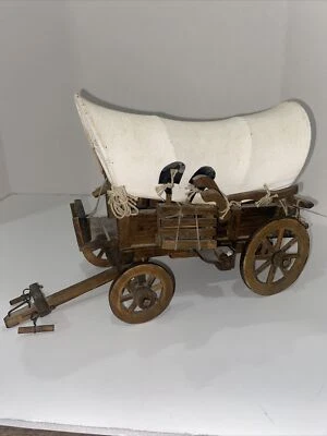 $104.99 • Buy Vintage Handmade Covered Wagon Model Conestoga Wooden Wagon Western Decor