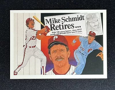 1990 Upper Deck Mike Schmidt #20 Retires Baseball Art Card Philadelphia Phillies • $1.99