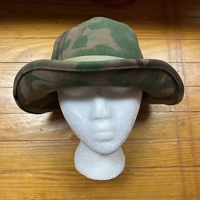 Ducks Unlimited Hat 100% Wool Adult Large Camo Bucket Hat Logo Vintage USA Made • $30