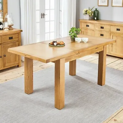 Hereford Rustic Oak Medium Extending Dining Table- SLIGHT SECONDS-CO-125BET-F762 • £225