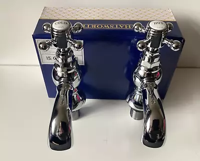 Victorian Plumbing Chatsworth 1928 Traditional Crosshead Pillar Bath Taps *New* • £45