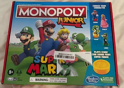 Hasbro Monopoly Junior Super Mario Edition Board Game New/Open Box • $22.49