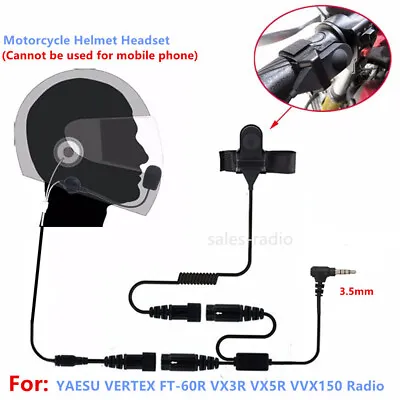Motorcycle Helmet Headset Earpiece Mic For YAESU FT-60R VX-3R VX-5R VX-160 Radio • £19.19