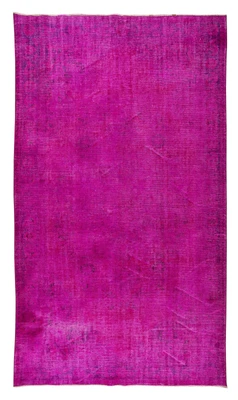 $660.05 • Buy 6x10 Ft Handmade Turkish Vintage Rug Over-Dyed In Hot Pink For Modern Interiors