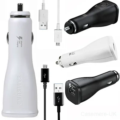Samsung Fast Car Charger 2a + Micro Usb Cable For Galaxy S7 S6 Edge Note 4 5 • £8.40
