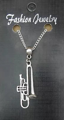 Trumpet Pendant Necklace 18  Or 24 Inch Chain Musician Charm • £4.49