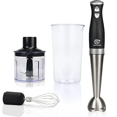 700W 4-in-1 Electric Blender Stick Food Processor Mixer Whisk & Chopper Handheld • £22.86