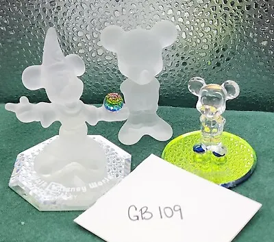 Lot 3 Disney Arribas Mickey Mouse Crystal Figures 2 Frosted 2 Mirrors Vtg • $39.99