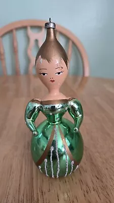 Vintage 60s De Carlini ELEGANT LADY Hand Blown Glass Ornament Italian Made • $35