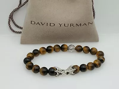 David Yurman Men's Spiritual Bead Bracelet With Tiger's Eye & Wave Bead 7.5 In • $155
