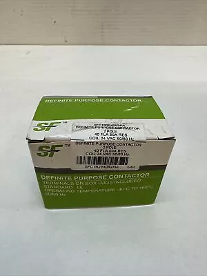 SF Definite Purpose Contractor 2 Pole 40 FLA 50A RES Coil 24VAC SFCTR2P40A24VL  • $9.99