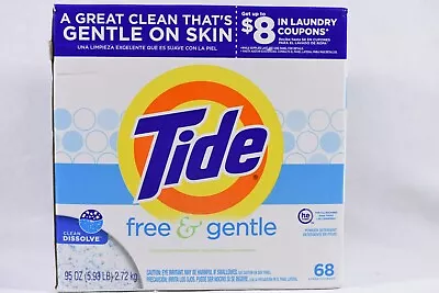 Tide Free & And Gentle Powder Laundry Detergent 68 Loads New 95oz One Box • $59.99