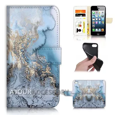 ( For IPhone 8 ) Wallet Flip Case Cover AJ21411 Marble Pattern • $12.99