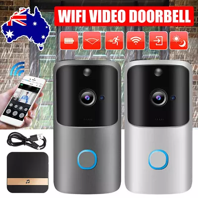 Wireless Doorbell Smart Intercom WiFi Video Phone Camera Ring Home Door Bell AU • $51.85