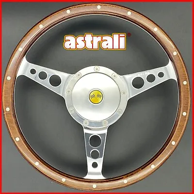 Classic Mini Steering Wheel 13  Inch Wood Rim Semi Dished  (Horn On Indicator) • $186.44