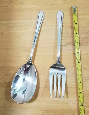 👌vintage 1929 Charm Pattern Silverplated Meat 🥩 Fork & Casserole 🥘 Spoon  • $23.99