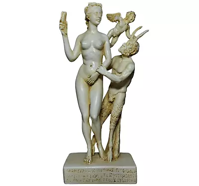 Group Of Aphrodite Pan And Eros God Sculpture Greek Handmade Marble Statue • £140.96