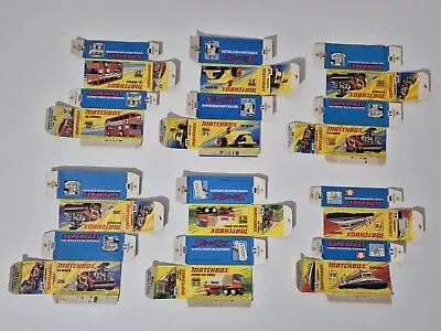 Joblot Matchbox Lesney Original Boxes Only Box Type I Superfast 17 21 26 63 72 • £17