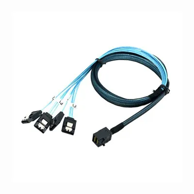 Mini SAS SFF-8643 To 4 SATA 7pin Hard Disk 6Gbps Data Server Raid Cable 0.5M • $6.98