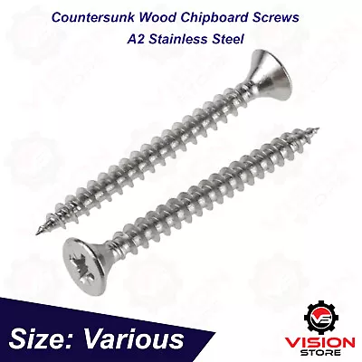 £58.61 • Buy Countersunk Self Tapping Wood Screws Chipboard Screws Stainless Steel A2 Grade