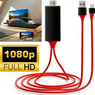 HDMI Mirroring AV Cable Phone To TV HDTV Adapter 1080P For IPhone 14 13 12 11 8 • $13.60