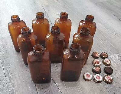 Lot Of 9 Vintage Brown Glass Rorer Medicine Bottles (12oz Ea.) • $18