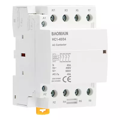 AC Contactor 40A Coil 4 Pole Universal Circuit Control 35Mm DIN Rail Mount HC1-4 • $26.57