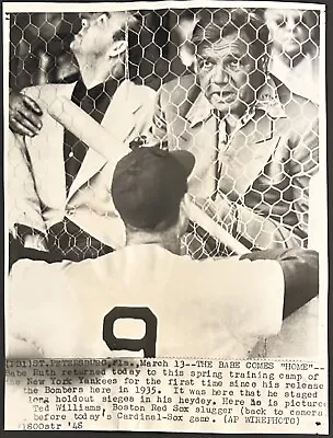 1948 Photo-Yankees Babe Ruth & Boston Red Sox Ted Williams At Spring Training • $175