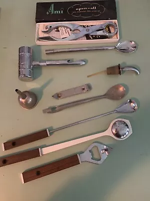 Vintage 1950’s Bar Ware Tools Various Uses And Sets From Cocktails To Champagne  • $15.99