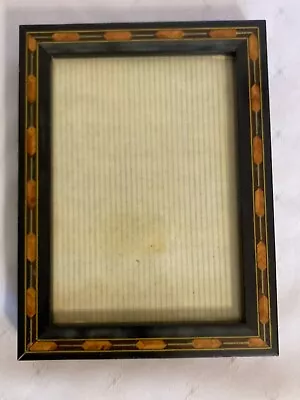 Picture Frame Inlay Wood 6x8 Inlaid Wooden Photo Vintage • $24.95