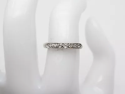 Vintage Signed 1951 7 Stone .25ct VS H Diamond Platinum Wedding Band Ring • $350