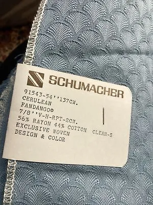6 Vintage Lot Fabric Sample Schumacher 27x25”  Cerulean Fandango Cotton/Rayon • $19.99