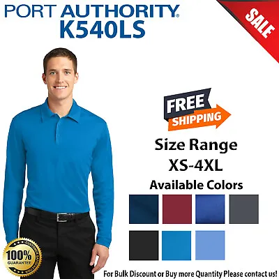 Port Authority K540LS Mens Long Sleeve Dri-Fit Silk Touch Performance Polo Shirt • $20.32