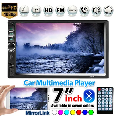 7  Double 7018B 2 DIN Car FM Stereo Radio MP5 Player Touch Screen Bluetooth • $39.99