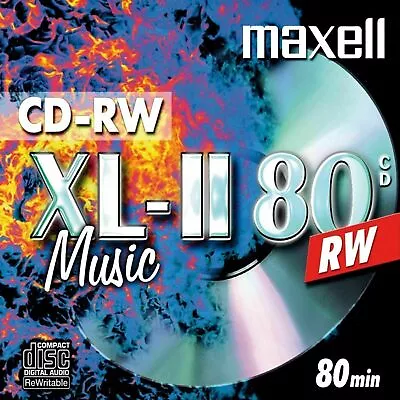 Maxell Cd-Rw Audio Xl-ii Silver Digital Pro Music Discs Lot (700MB 52x 80min) • £3.99