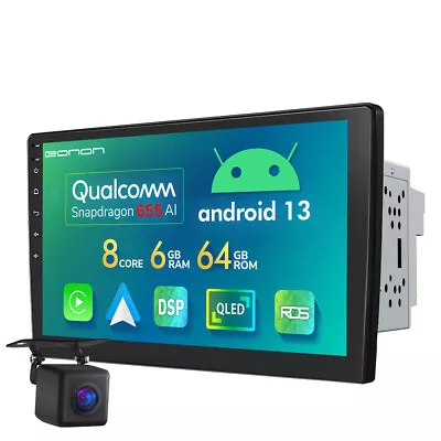 CAM+10.1  QLED UA12S Plus Android 13 8Core 6+64 2DIN Car Radio Stereo CarPlay BT • $419.89