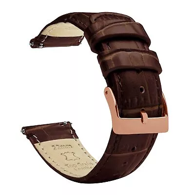 Coffee Brown | Alligator Grain Leather Watch Band • $34.99